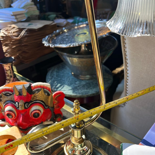 Brass 1970s Brass Tulip Style Lamp With Glass Shade For Sale - Image 8 of 12