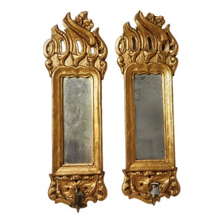 Late Gustavian Wall Mirrors with Candleholders, Set of 2 For Sale
