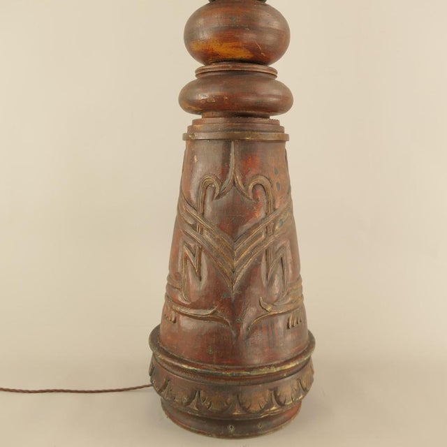 Large Foyer Floor Lamp in Wood and Bronze, Budapest, 1900s For Sale - Image 13 of 18