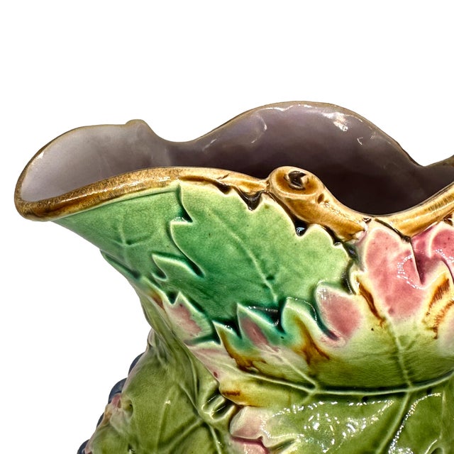 Purple A Majolica Grape-Form Wine Jug by Brown-Westhead, Moore, English, Ca. 1876 For Sale - Image 8 of 12