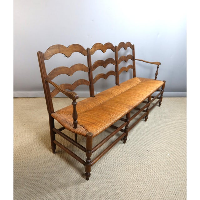 19th-Century Straw-Seated Bench or Radassier, 1890s For Sale - Image 3 of 12