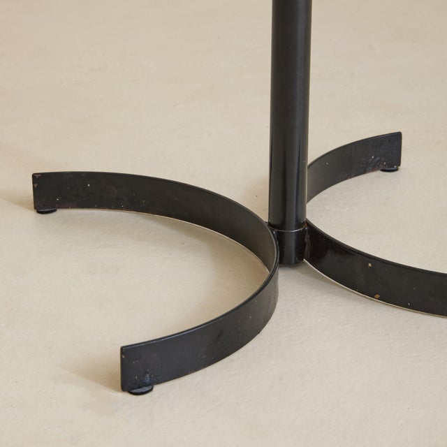 Black Vintage Italian Iron + Glass Top Side Table - 2 Available For Sale - Image 8 of 11