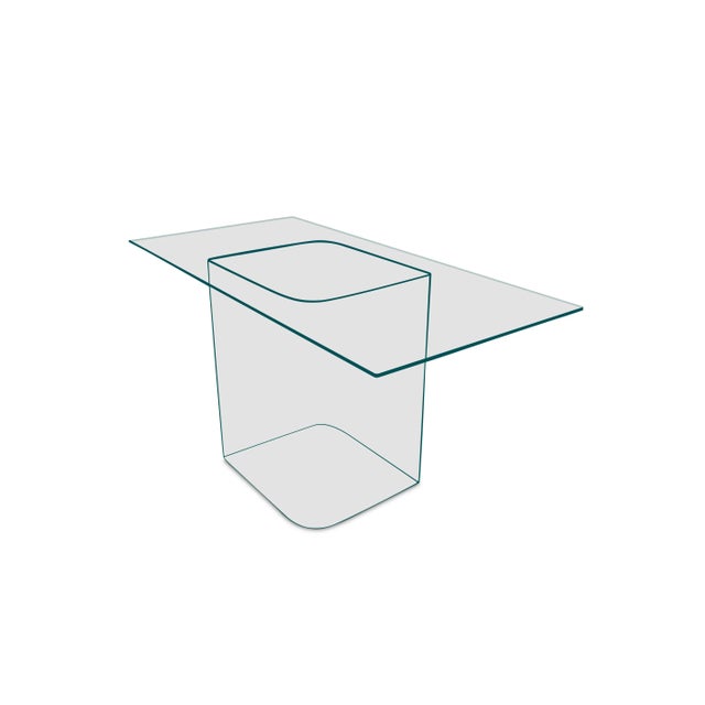 Modern Modernist Clear Glass Dining Table, 1970s For Sale - Image 3 of 5