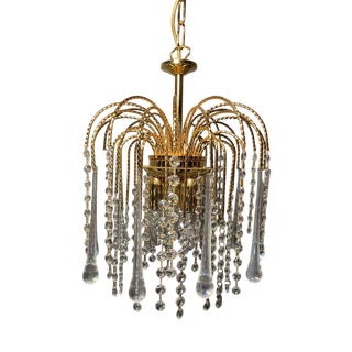 Vintage Italian Teardrop Waterfall Chandelier For Sale