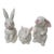 Vintage Fitz & Floyd Japan White Easter Rabbit Figurines-Set of 3 For Sale