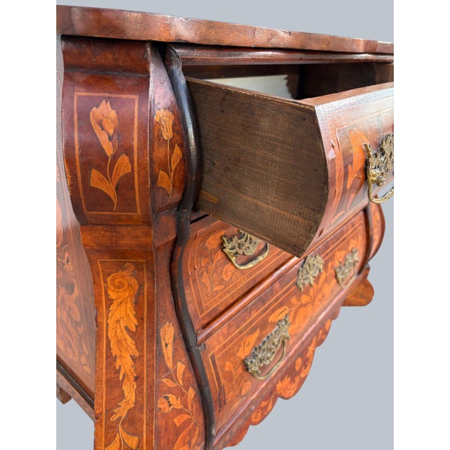 Wood Dutch Marquetry Chest of Drawers For Sale - Image 7 of 8