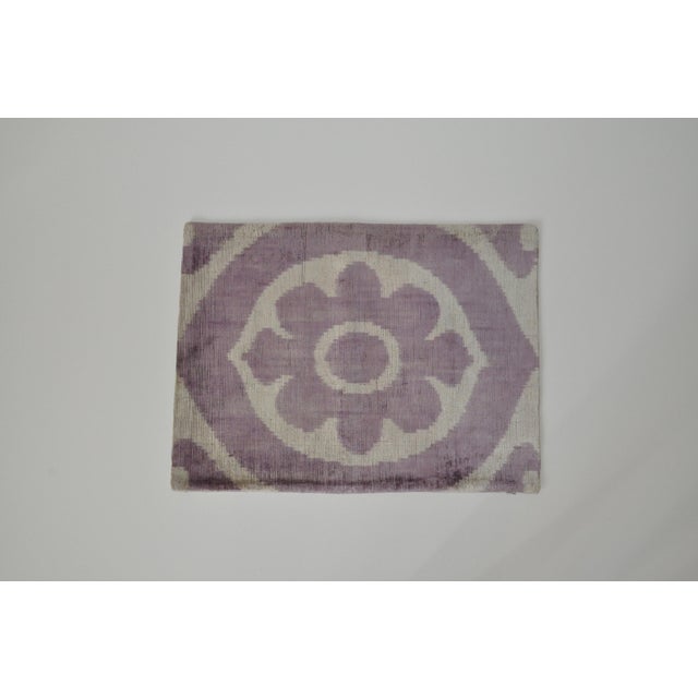 Check out this charming silk velvet accent pillow with a solid linen for the back. Pillow front features a blooming purple...