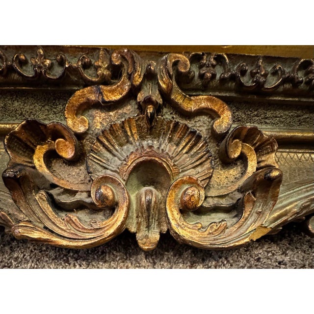 Late 20th Century Large Ornate Baroque Rococo Style Gilt Wall Mirror For Sale In Portland, OR - Image 6 of 12