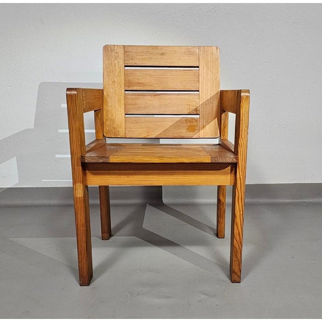 Wood Pine Chair with Foldable Seat, 1970s For Sale - Image 7 of 18