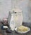 Imants Vecozols, Still Life with Cheese, 2000s, Oil on Cardboard For Sale - Image 4 of 4