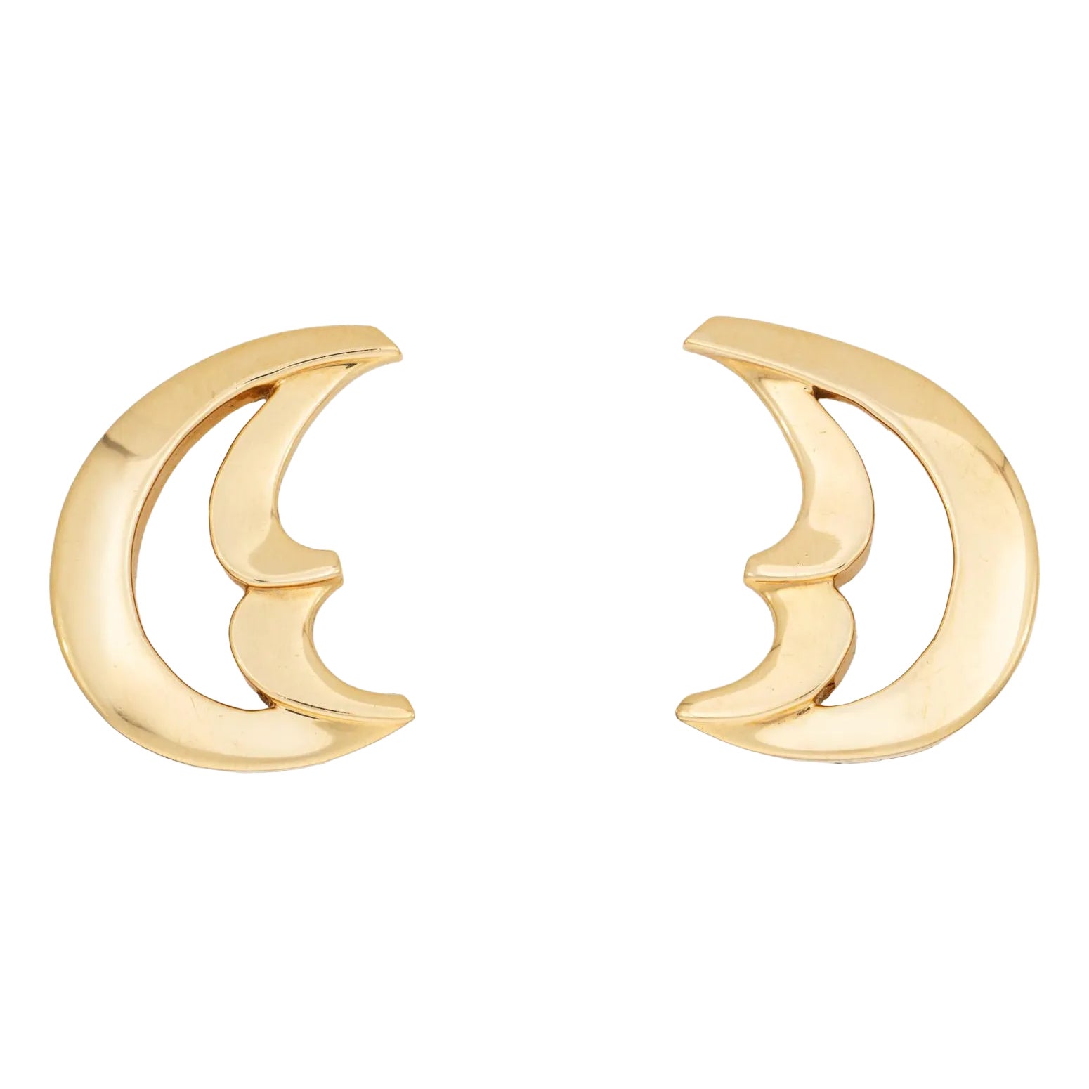 Vintage Tiffany & Co Crescent Moon Earrings Paloma Picasso 18k Gold ...