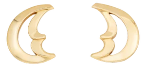Vintage Tiffany & Co Crescent Moon Earrings Paloma Picasso 18k Gold Clip On - 2 Pieces