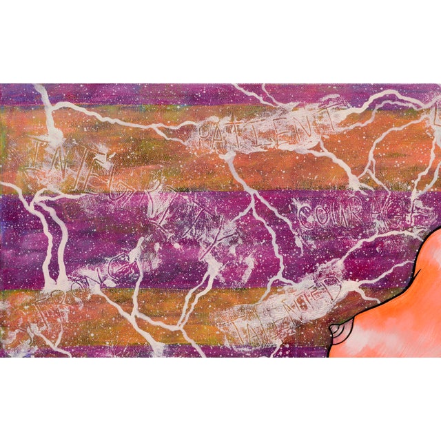 Textile "Woman" Contemporary Figurative in Neon Orange Aromas Artist Frank Thomas Romero For Sale - Image 7 of 9