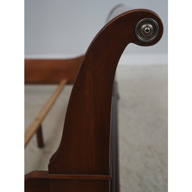 Wood Ethan Allen Mahogany Newport Sleigh Queen Size Bed For Sale - Image 7 of 16