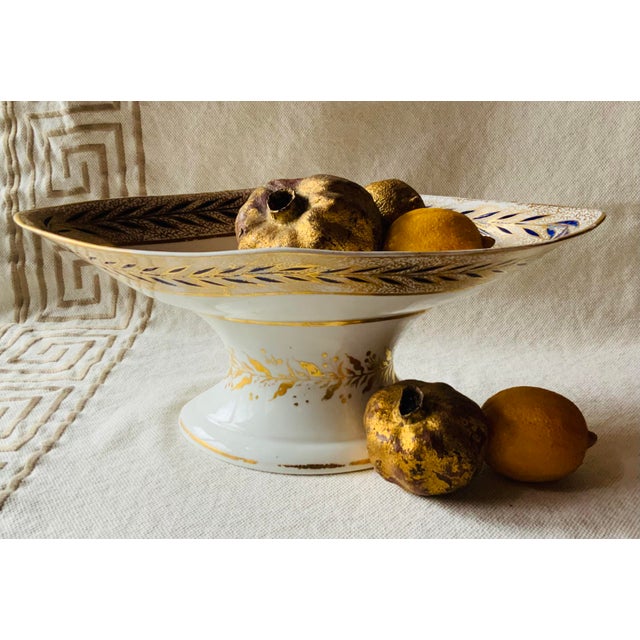 Magnificent Antique Derby Porcelain Centerpiece Bowl - English Bone China With Cobalt & Gold, Circa 1820 For Sale - Image 9 of 18
