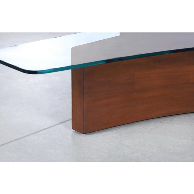 Harvey Probber Mid-Century Walnut and Glass Biomorphic Coffee Table by Harvey Probber, 1960s For Sale - Image 4 of 12