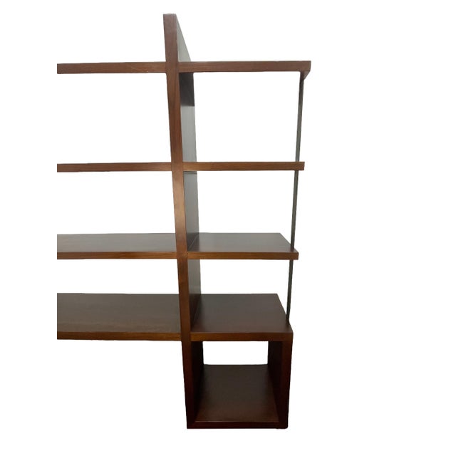 William Emmerson Walnut Bookcase, Modern Open Shelving Unit, Chocolate Finish For Sale In Los Angeles - Image 6 of 14