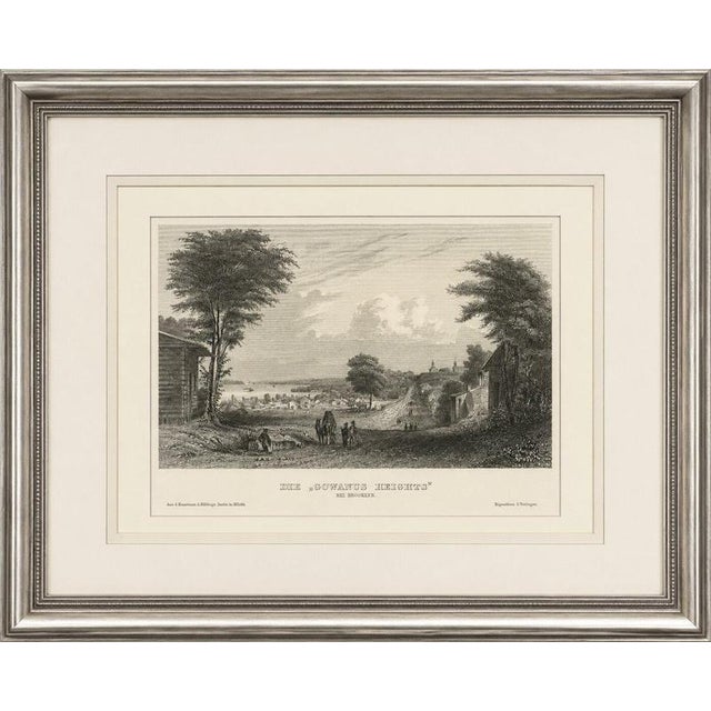 Antique View of Gowanus Heights Brooklyn New York, Meyer ca. 1850 This atmospheric 19th-century steel engraving depicts...