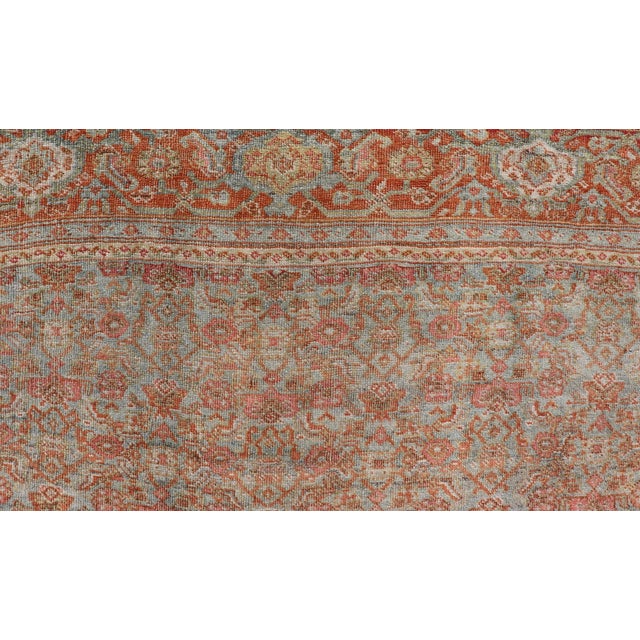 Antique Persian Bidjar Rug in Herati Design With Medallion in Soft Muted Colors For Sale - Image 10 of 15