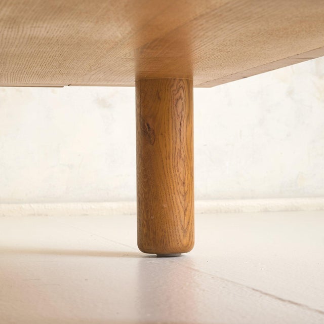 Vintage Italian Solid Oak Square Coffee Table For Sale - Image 9 of 11