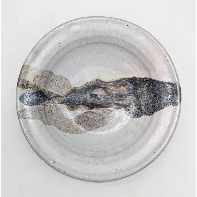 Mid-Century Modern 1970s Studio Pottery Artisan Signed Glazed Stoneware Trinket Dish For Sale - Image 3 of 9