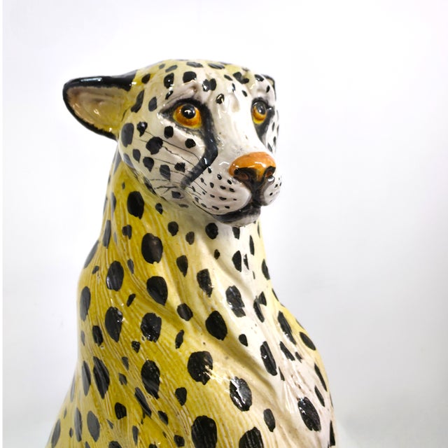 Italian Terracotta Leopard Statue, 1950 For Sale - Image 6 of 8