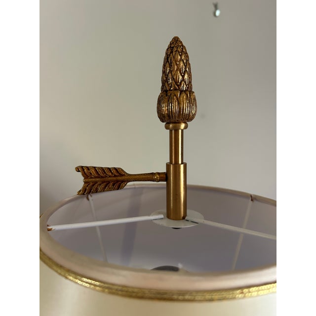 Wood Vintage Pair of Maitland Smith Tall Black and Gold Column Style Table Lamps For Sale - Image 7 of 12