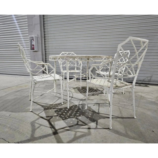 Mid-Century Modern Vintage Brown Jordan Calcutta Dining ArmChairs & Table Mid Century Patio, Attributed For Sale - Image 3 of 11