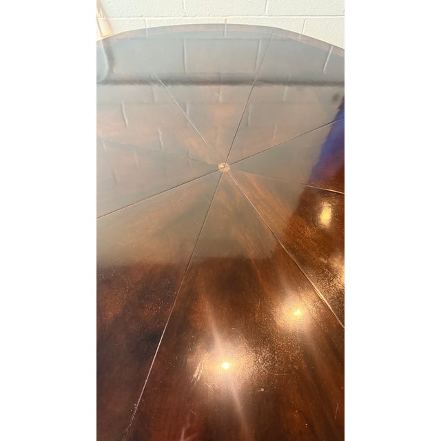 Smith & Watson Mahogany Radial Jupe Expansion Round Dining Table For Sale - Image 11 of 14