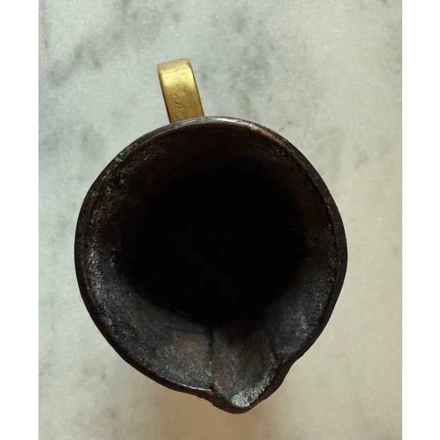 Copper Antique Handmade Hammered Copper Small Pitcher For Sale - Image 8 of 10