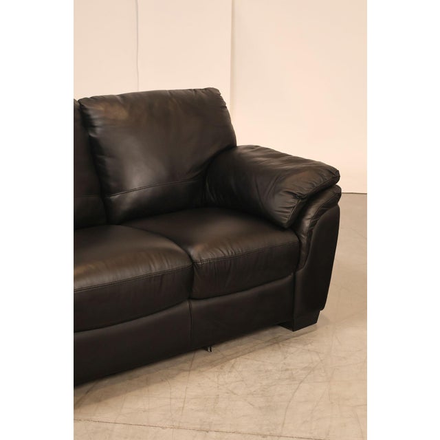 Italsofa Pair of Black Leather Sofas For Sale - Image 10 of 18