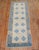 Mid-Century Modern Vintage Blue Tan Small Turkish Runner - 2'2" x 6' For Sale - Image 3 of 7