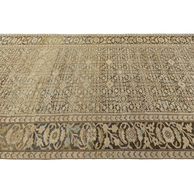 Late 19th Century Antique 19th Century Malayer Rug, Muted Wool Gallery Runner For Sale - Image 5 of 11