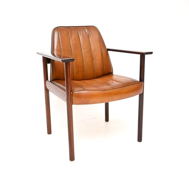 Vintage Leather Armchair by Sven Ivar Dysthe for Dokka, 1960s For Sale - Image 11 of 11