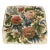 Vintage Floral Needlepoint Pillow Cover Gold Velvet Back Square 14" Hand Stitched Rose For Sale