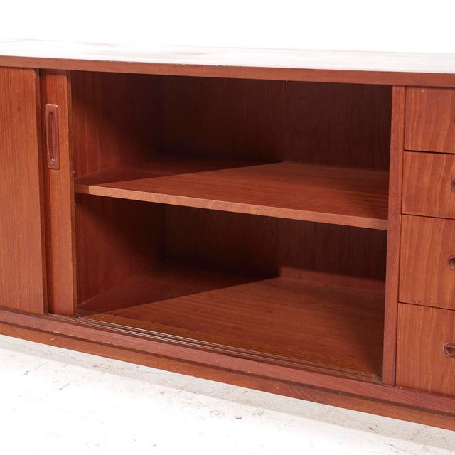 Arne Vodder Style Mid Century Teak Credenza For Sale - Image 9 of 13