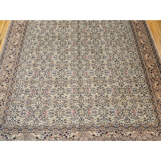 Vintage Turkish Hereke Room Size Rug, Hand-Woven Wool, Allover Pattern, 7' x 10' For Sale - Image 12 of 17