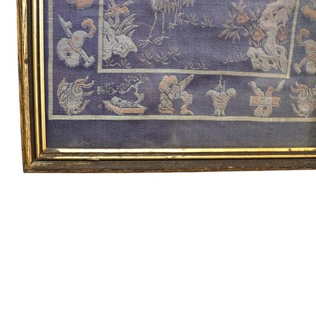 Chinese Intricately Hand Embroidered Genre Scene Framed Silk Panel 20thC For Sale - Image 10 of 10