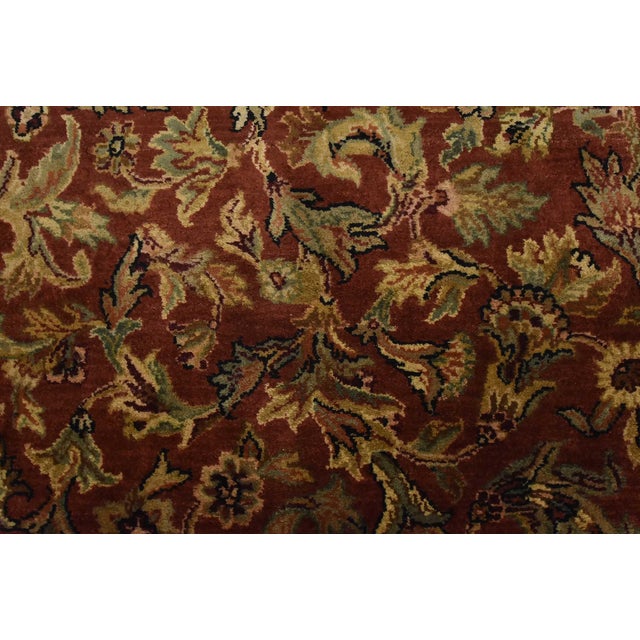 Agra Runner 4’1” X 11’11” Red Wool Traditional Hand-Knotted Oriental Rug For Sale - Image 9 of 13