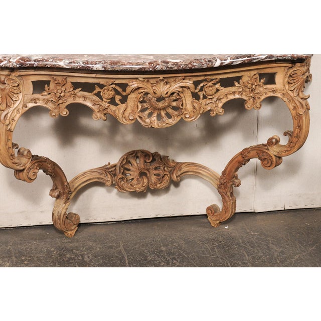 Early 19th Century French Rocaille Carved Marble Top Consoles For Sale - Image 13 of 13