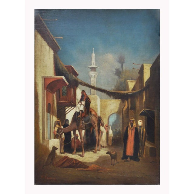 Arabian scene - Francoise Vigneron Italia 2004 - Oil on canvas cm.70x50. Frame available on request from our workshop. In...