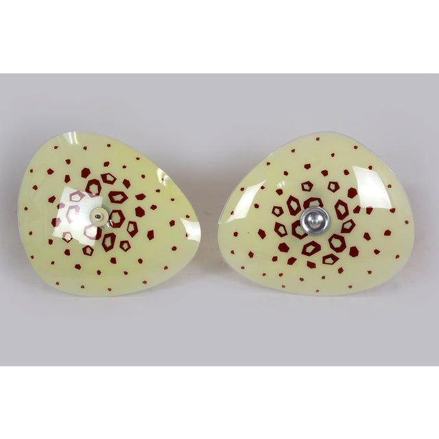 Brown Large Vintage Czechoslovakian Opaline Glass Pendant Lights, 1970s, Set of 2 For Sale - Image 8 of 18