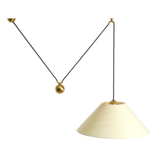 Large Kera Adjustable Counterweight Pendant Lamp by Florian Schulz 1980s For Sale
