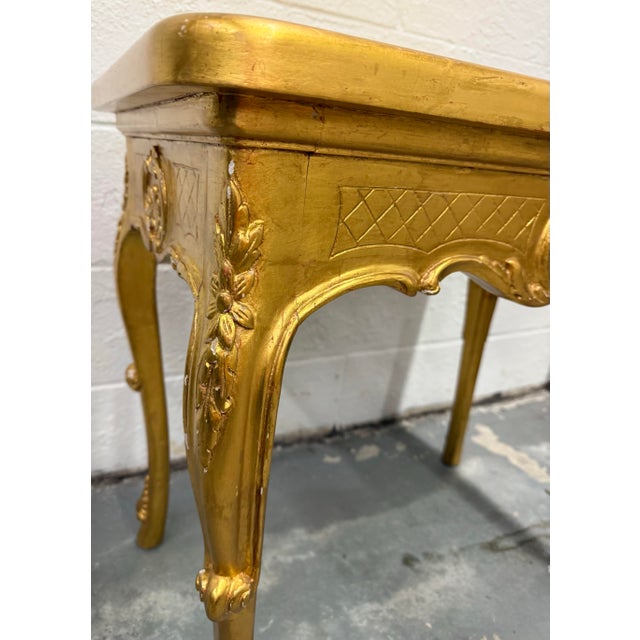 Wood Vintage Louis XV Style/ Reproduction Giltwood Side Table For Sale - Image 7 of 12