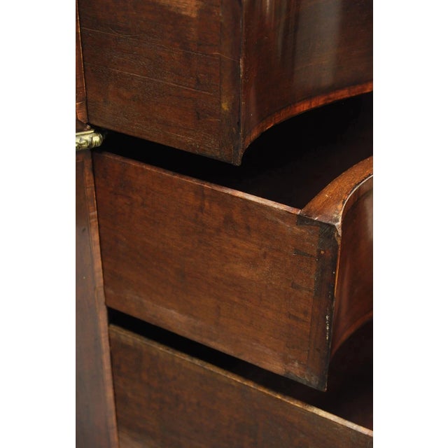 Antique French Louis XVI Style Mahogany Bow Front Bombe Buffet Commode Chest For Sale - Image 11 of 12