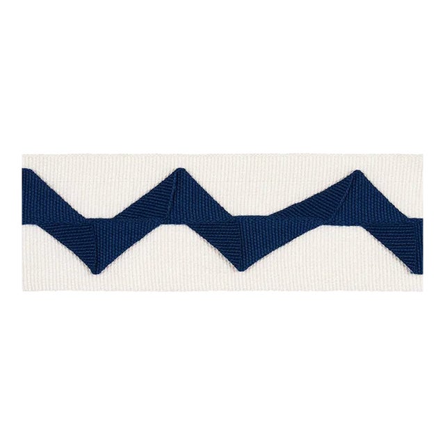 Sample - Schumacher Lazare Applique Tape in Navy on Ivory For Sale