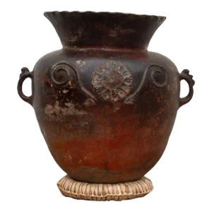 Antique Guatemalan Large Floral Olla