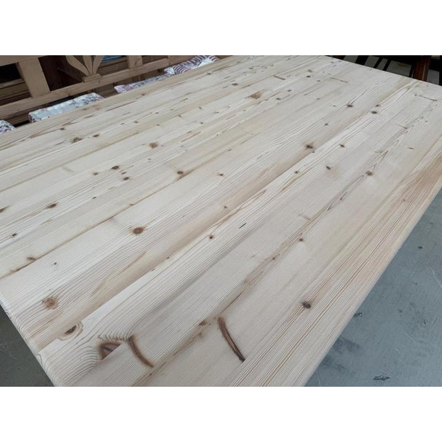 Rustic Farmhouse Table in Spruce For Sale - Image 14 of 15