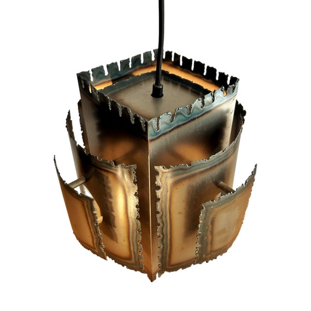 Pendant Lamp in Flame-Cut Steel attributed to Svend Aage Holm Sørensen, Denmark, 1960s For Sale
