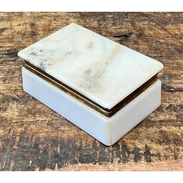 Vintage Stone and Metal Trinket Box For Sale - Image 10 of 12